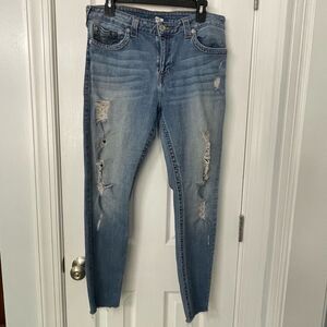 True Religion Rocco Distressed Slim Jeans Size 33
